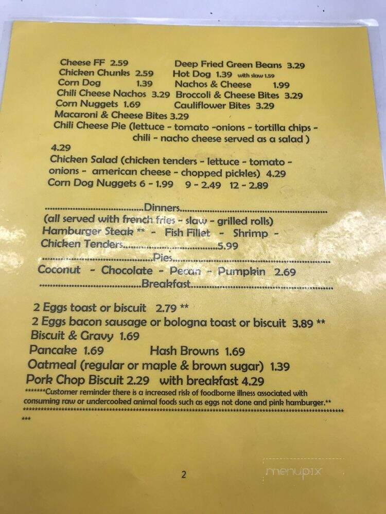 Scotty's Hamburgers - Caryville, TN menu_pic