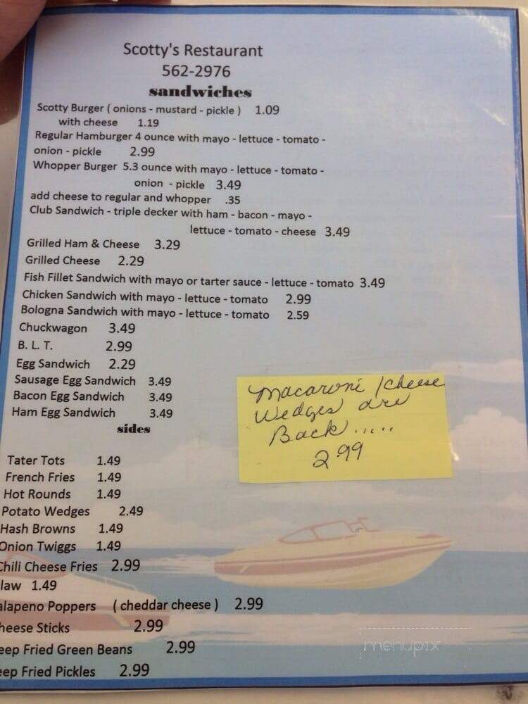 Scotty's Hamburgers - Caryville, TN menu_pic
