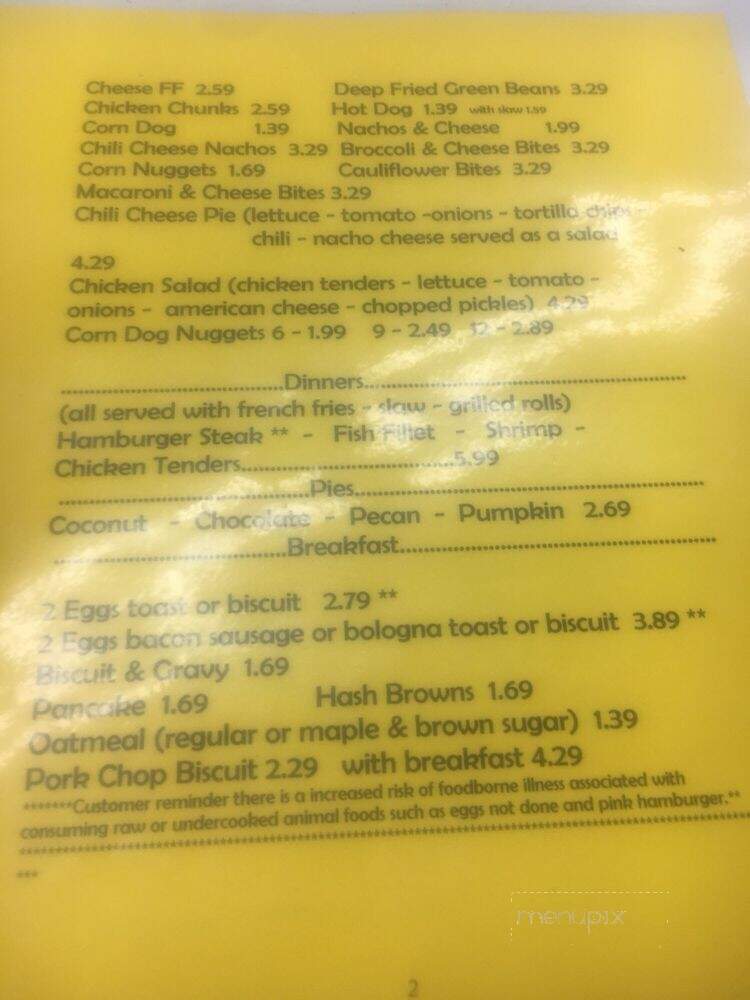 Scotty's Hamburgers - Caryville, TN menu_pic