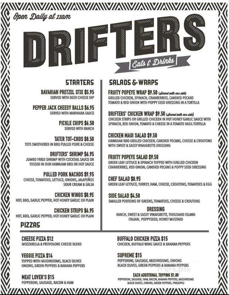 Drifters Eats & Drinks - Grafton, IL menu_pic