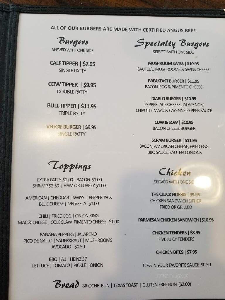 Cow Tippers Burger - Douglas, GA menu_pic