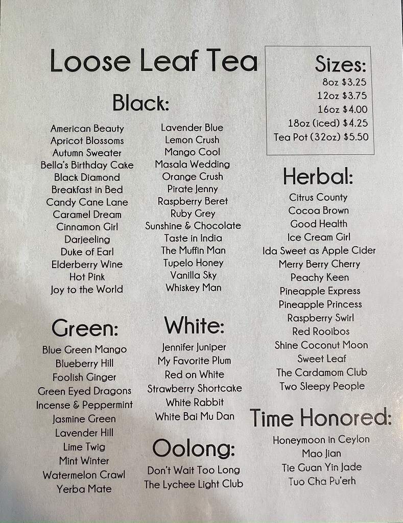 Urban Tea Town - Texarkana, AR menu_pic