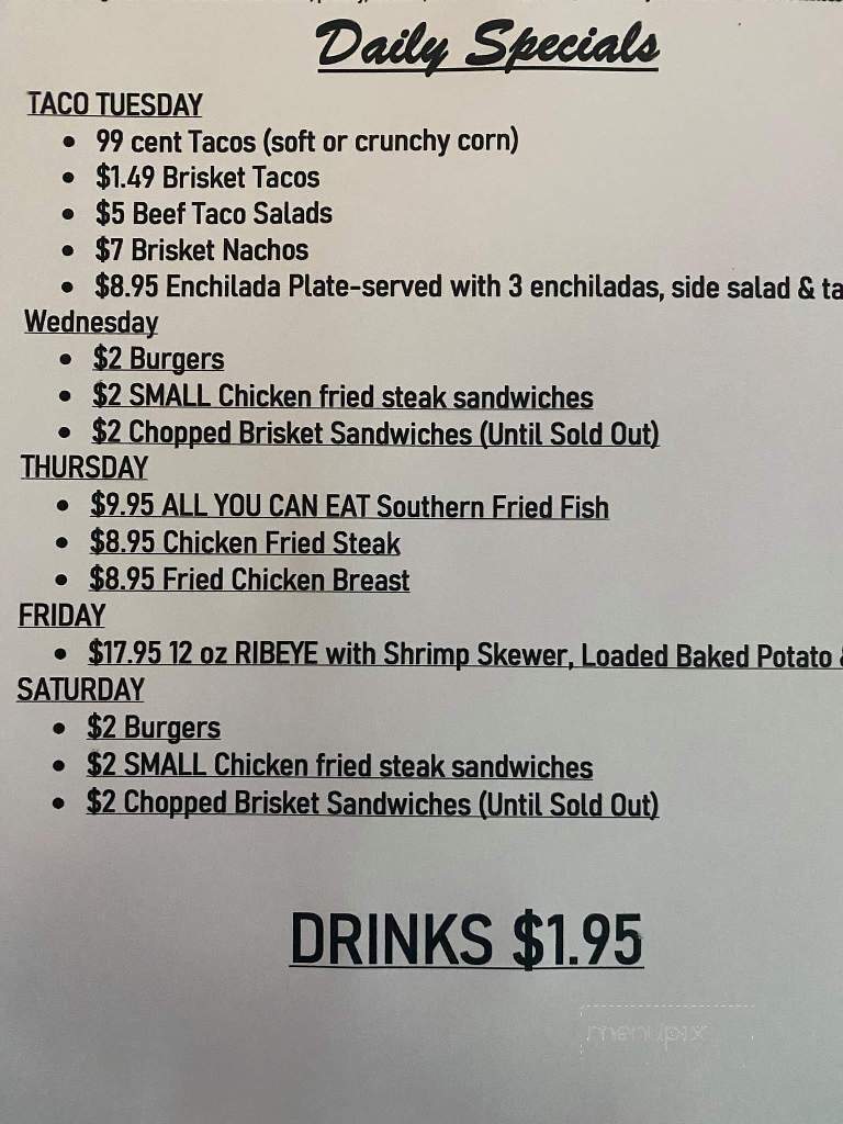 Circa 1880 Restaurant - Baird, TX menu_pic