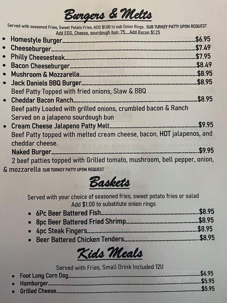 Circa 1880 Restaurant - Baird, TX menu_pic
