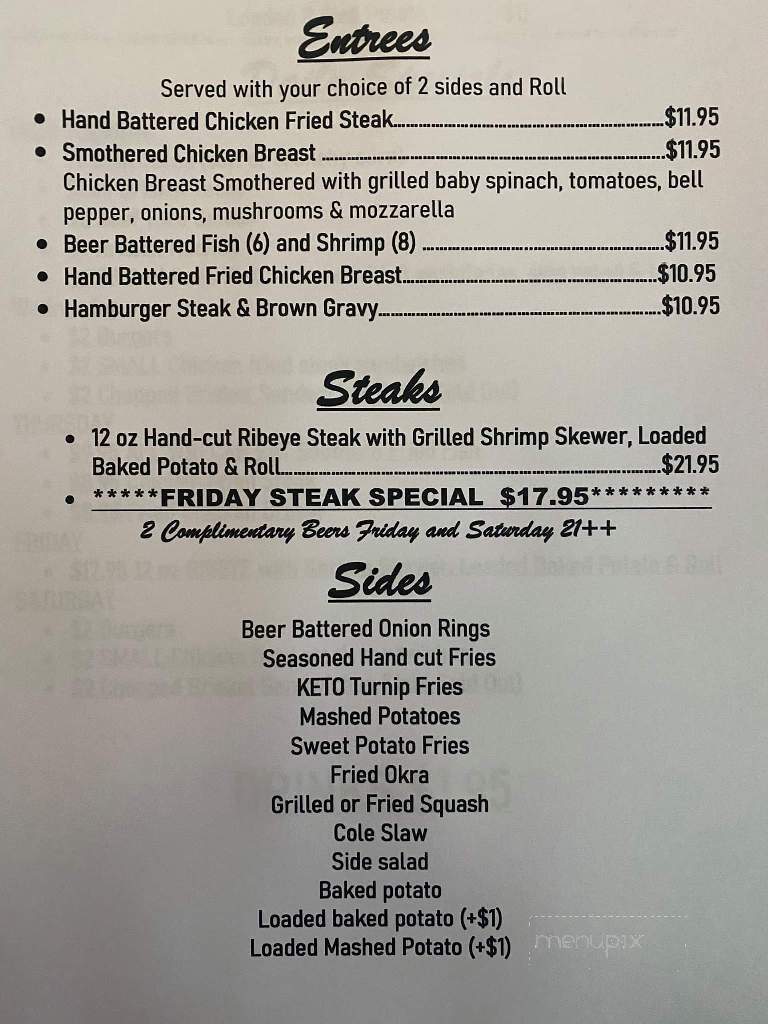 Circa 1880 Restaurant - Baird, TX menu_pic