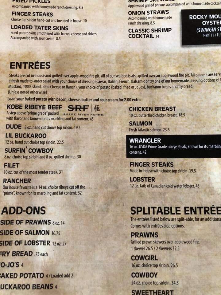 Wick's Steak Place - Declo, ID menu_pic