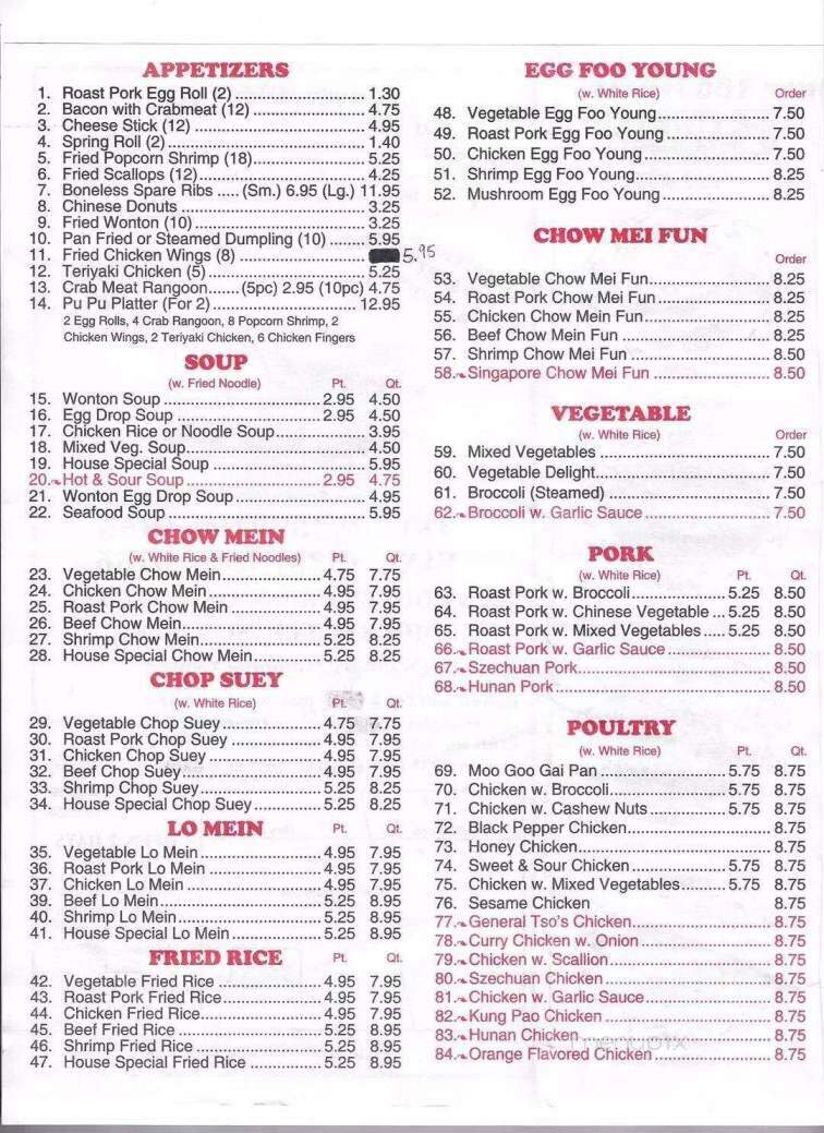 New Jin Jin Chinese Restaurant - Mocksville, NC menu_pic