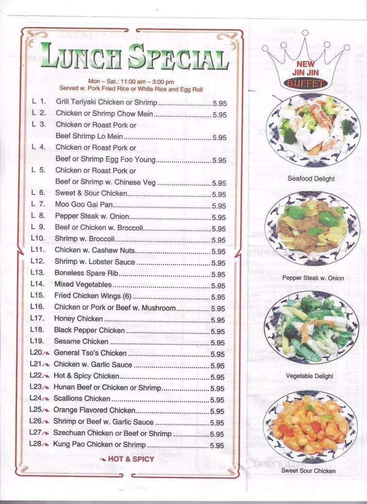 New Jin Jin Chinese Restaurant - Mocksville, NC menu_pic