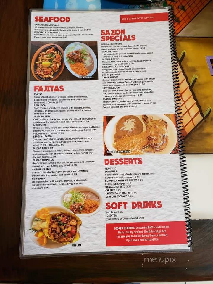 Sazon Mexican Restaurant - Hazard, KY menu_pic