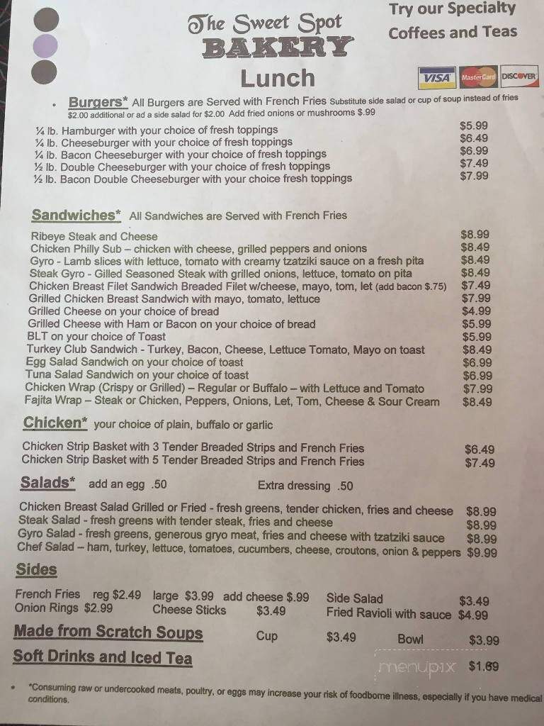 Sweet Spot Bakery - Belle Vernon, PA menu_pic