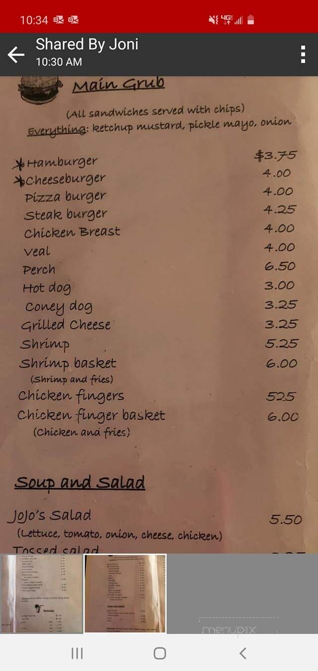 Jojo's Nite Club - Woodville, OH menu_pic