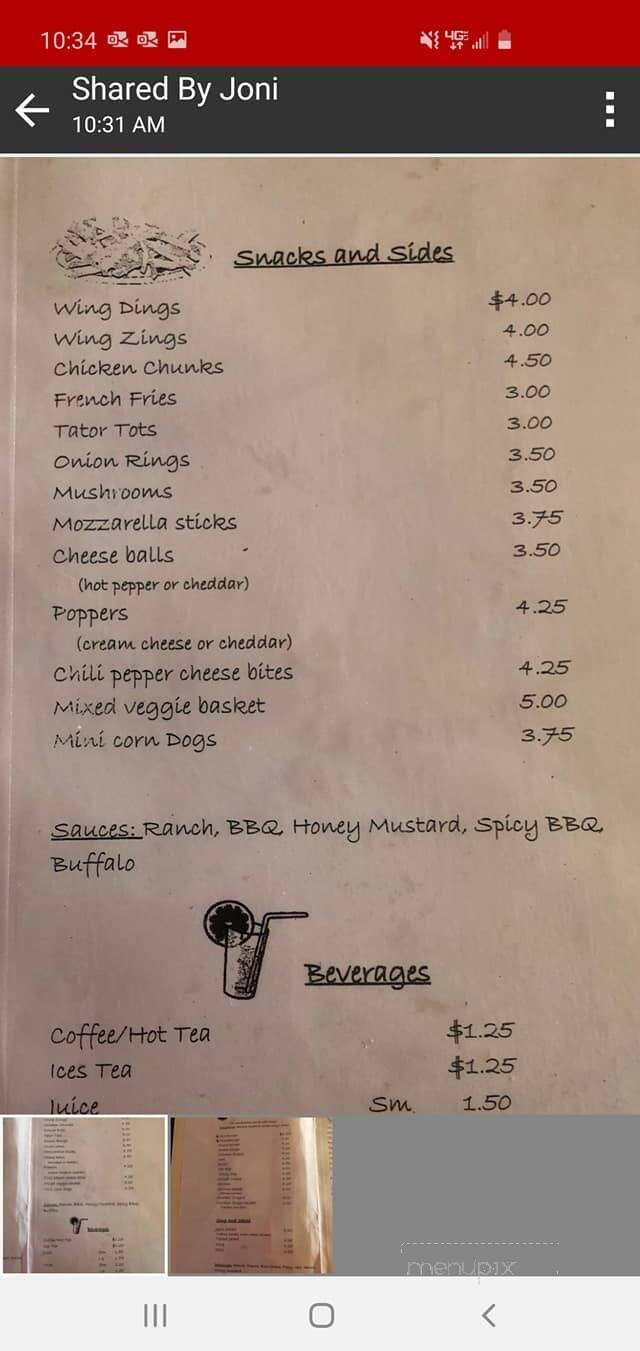 Jojo's Nite Club - Woodville, OH menu_pic