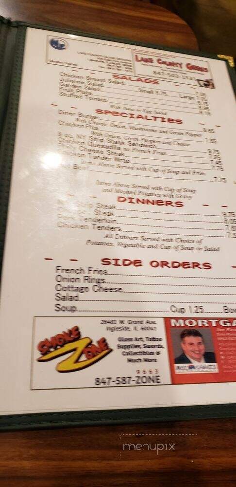 Fred's Diner Inc - Grayslake, IL menu_pic