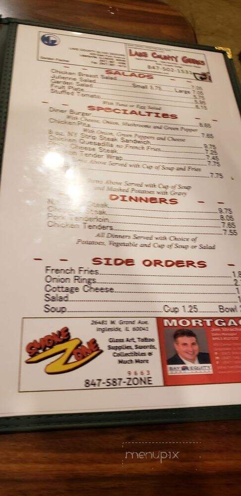 Fred's Diner Inc - Grayslake, IL menu_pic