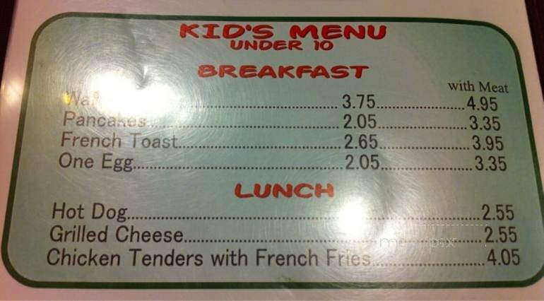 Fred's Diner Inc - Grayslake, IL menu_pic