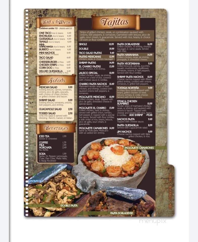 El Charro - Carthage, MO menu_pic