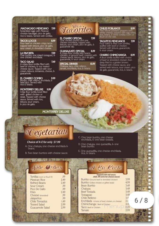 El Charro - Carthage, MO menu_pic