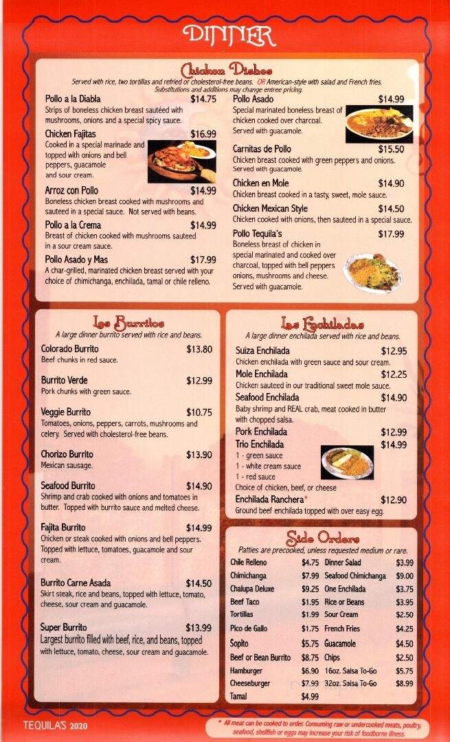 Tequilas Mexican Restaurant - Ephrata, WA menu_pic