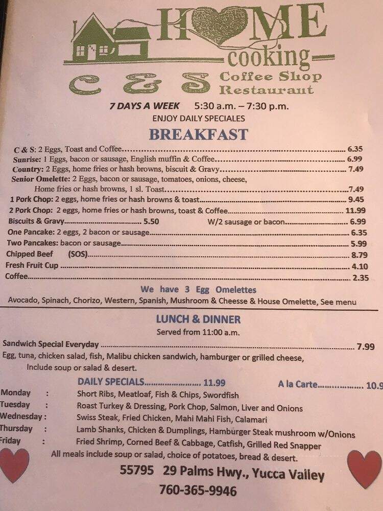 C & S Coffee Shop - Yucca Valley, CA