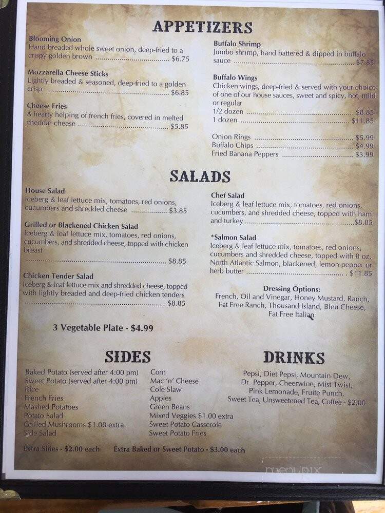 Online Menu of Cowboy Restaurant, Elkin, NC