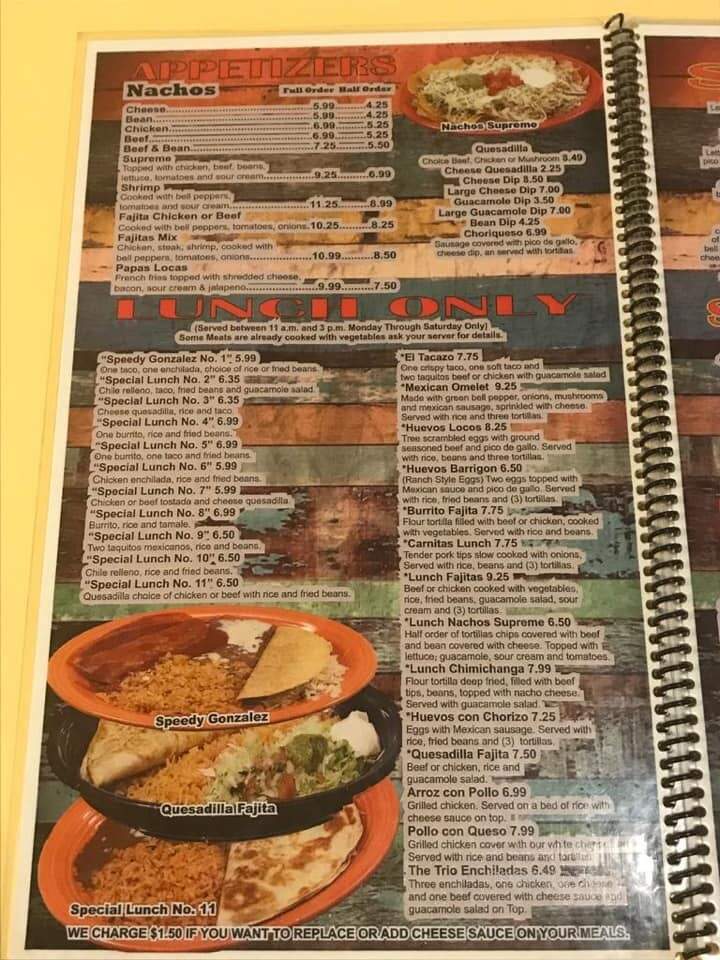Senor Barrigas - Mound City, MO menu_pic