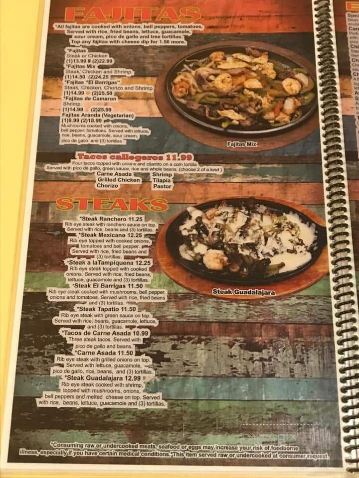 Senor Barrigas - Mound City, MO menu_pic