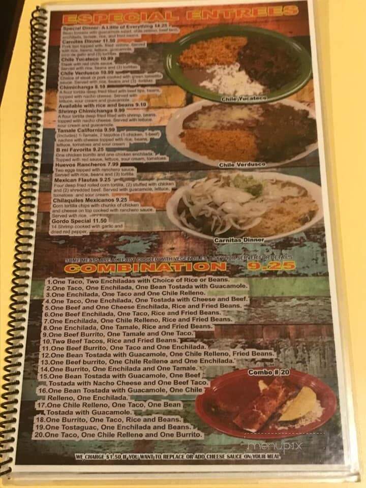 Senor Barrigas - Mound City, MO menu_pic