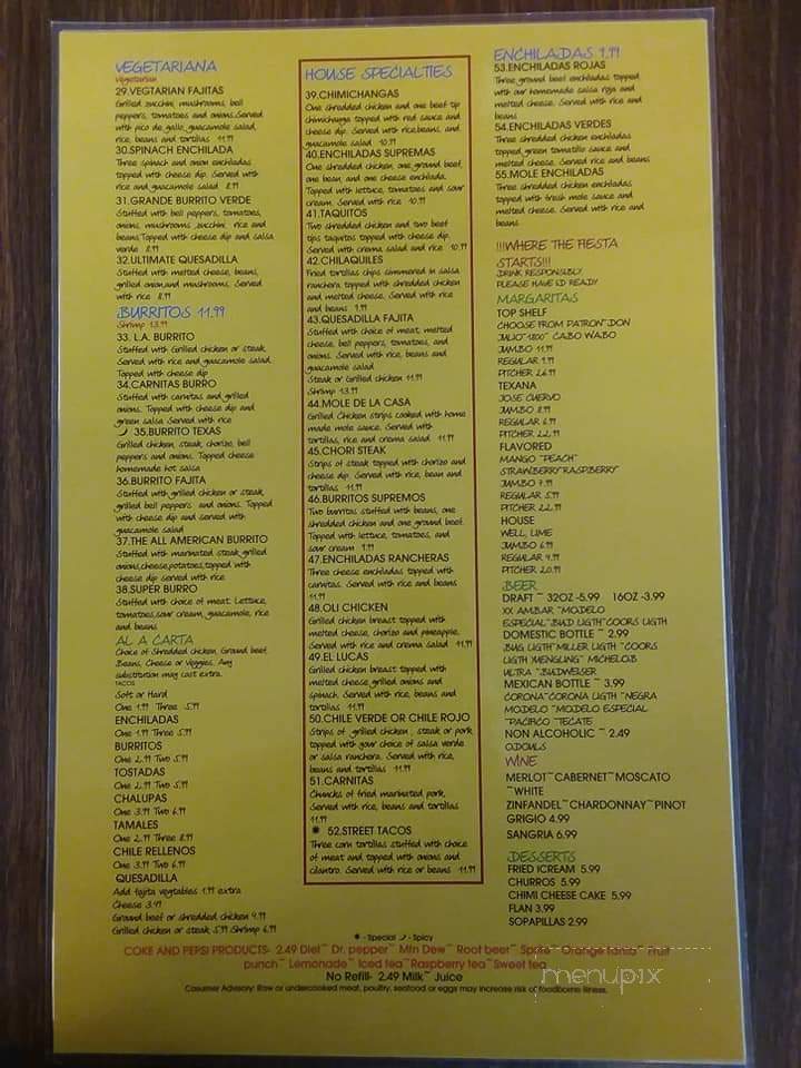Nuestra Casa - Rittman, OH menu_pic