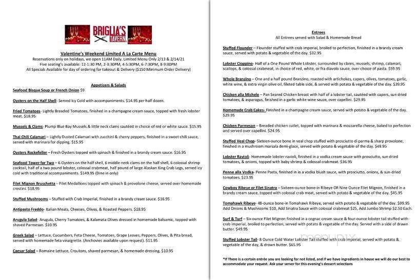 Briglia's Tavern - Berlin, NJ menu_pic