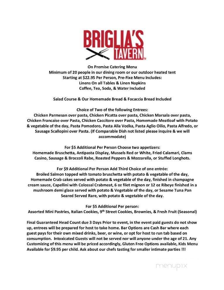 Briglia's Tavern - Berlin, NJ menu_pic