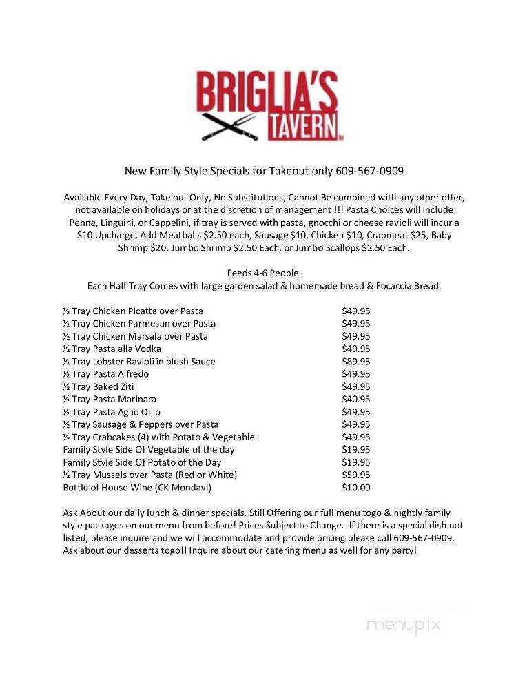 Briglia's Tavern - Berlin, NJ menu_pic