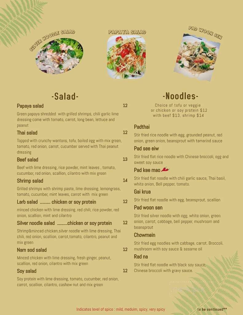 The Yard Thai Cuisine - Agoura Hills, CA menu_pic