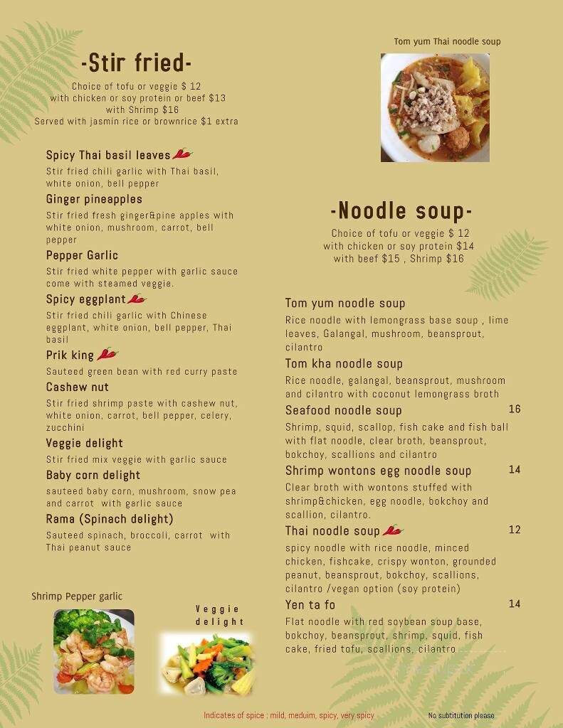The Yard Thai Cuisine - Agoura Hills, CA menu_pic