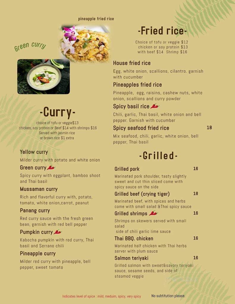 The Yard Thai Cuisine - Agoura Hills, CA menu_pic