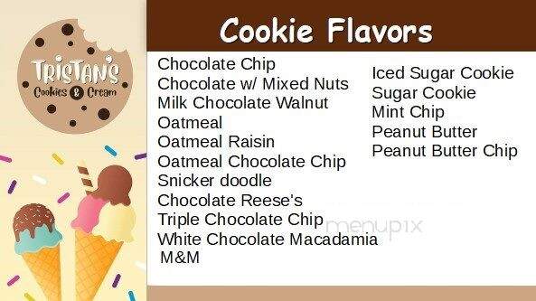 Tristan's Cookies and Cream - Gilroy, CA menu_pic