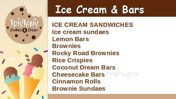 Tristan's Cookies and Cream - Gilroy, CA menu_pic