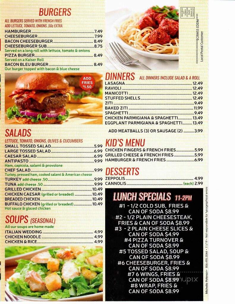 Teenie Hut Jr's - Elmer, NJ menu_pic