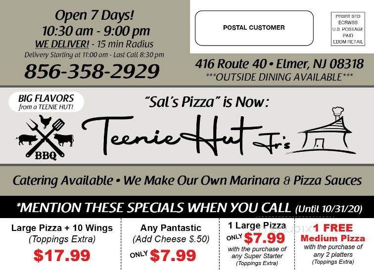 Teenie Hut Jr's - Elmer, NJ menu_pic