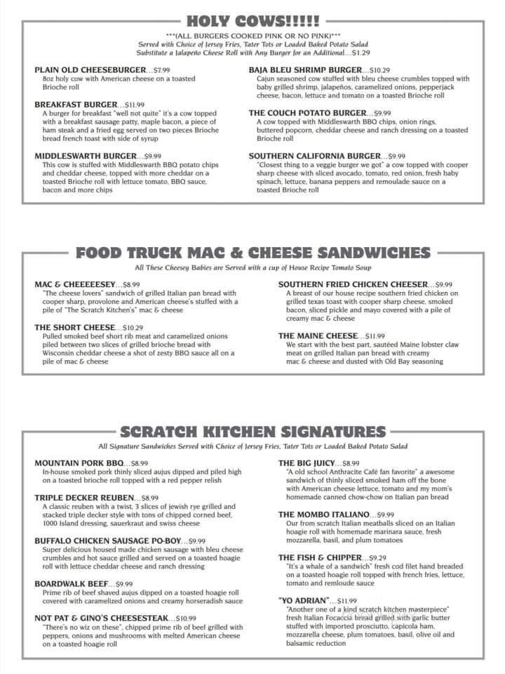 Menu of The Scratch Kitchen & Anthracite Room in Plains, PA 18702