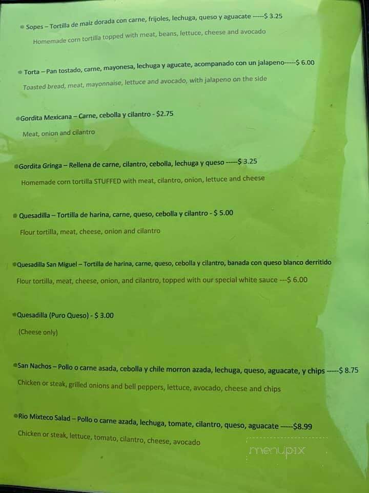 San Miguel Arcangel - Greenwood, MS menu_pic