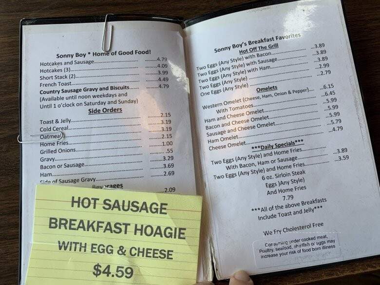 Sonny Boy Restaurant Menu in Bridgeport, OH | Order Delivery & Reviews