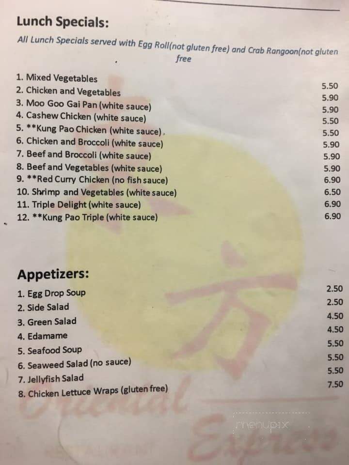 Oriental Express - Jonesboro, AR menu_pic