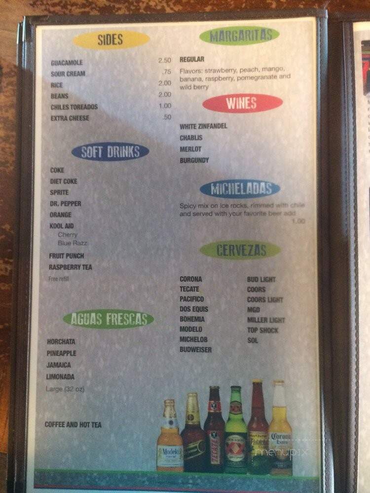 El Sarape Restaurant - Parker, AZ menu_pic