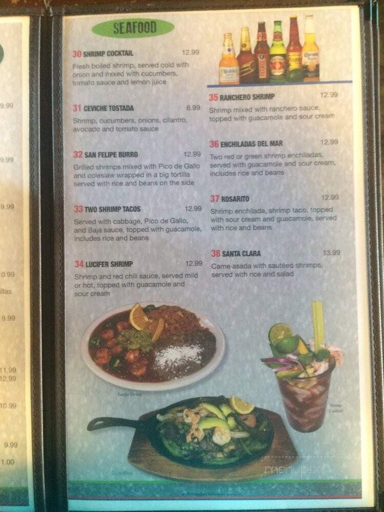 El Sarape Restaurant - Parker, AZ menu_pic
