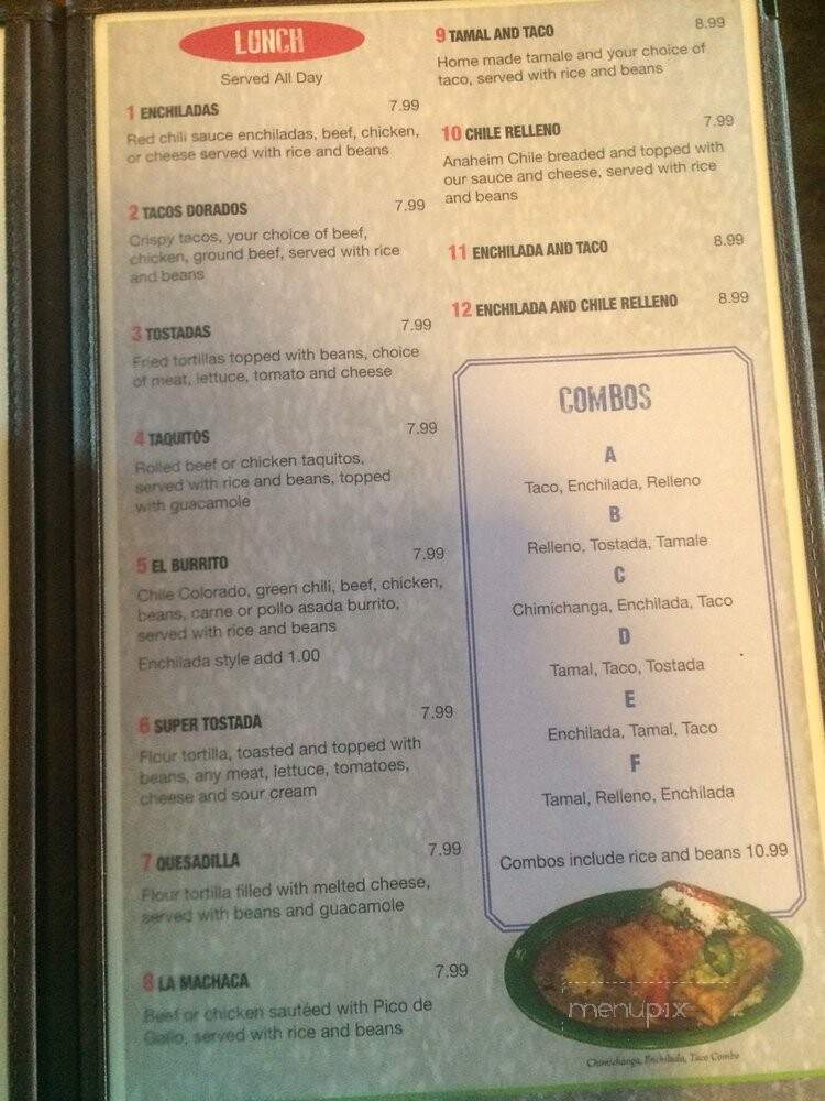 El Sarape Restaurant - Parker, AZ menu_pic
