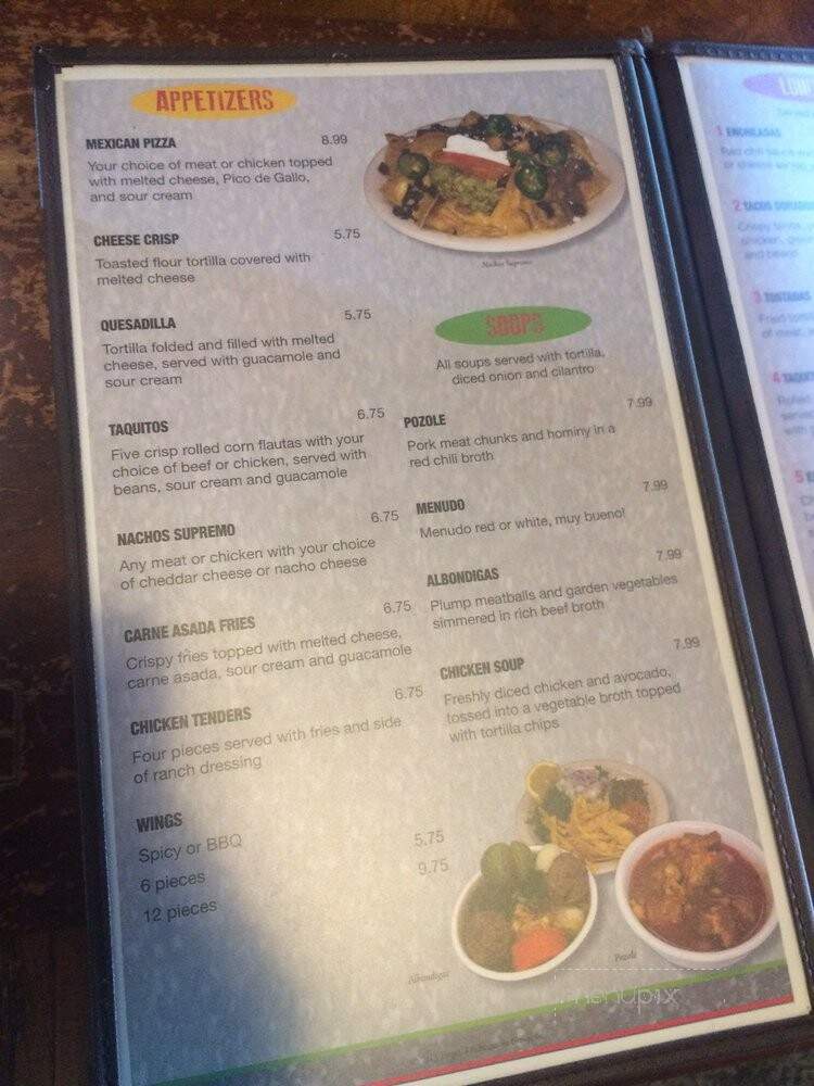 El Sarape Restaurant - Parker, AZ menu_pic