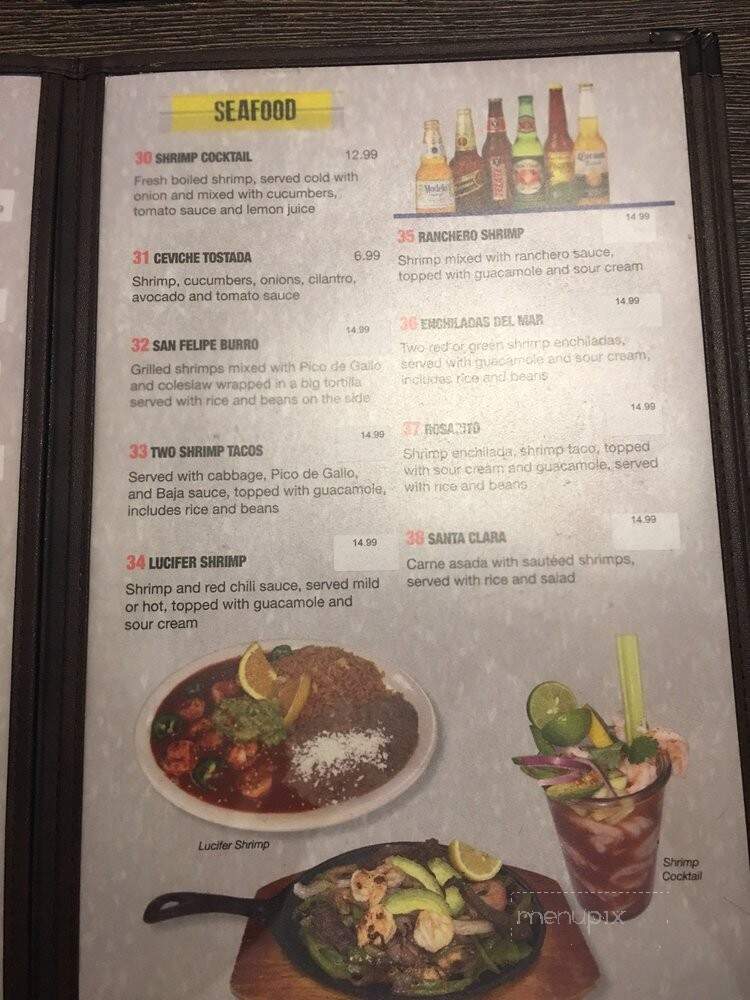 El Sarape Restaurant - Parker, AZ menu_pic