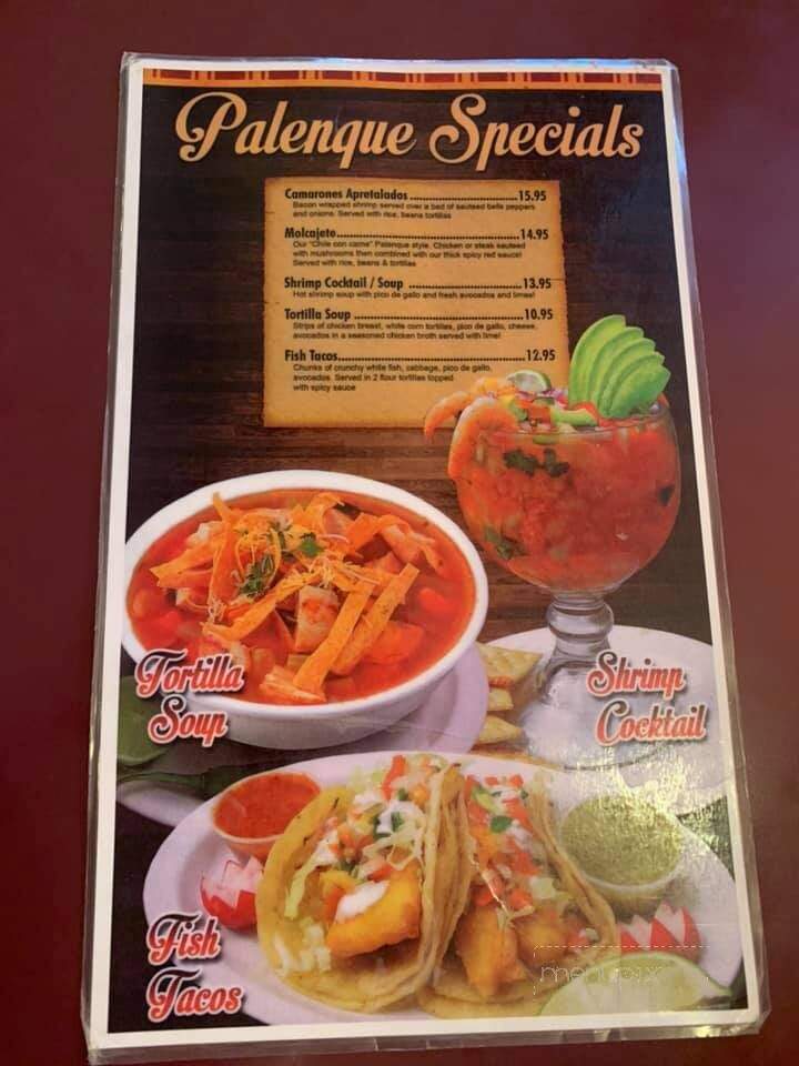 Palenque Mexican Restaurant - Grangeville, ID menu_pic