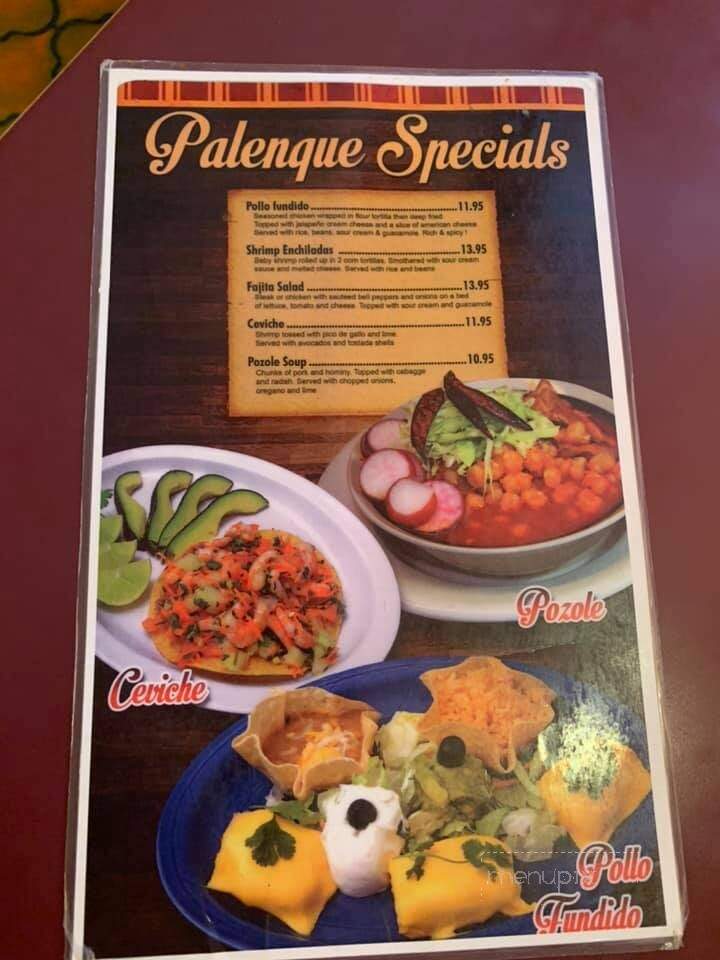 Palenque Mexican Restaurant - Grangeville, ID menu_pic