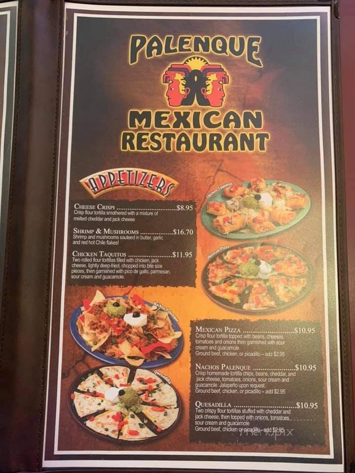 Palenque Mexican Restaurant - Grangeville, ID menu_pic